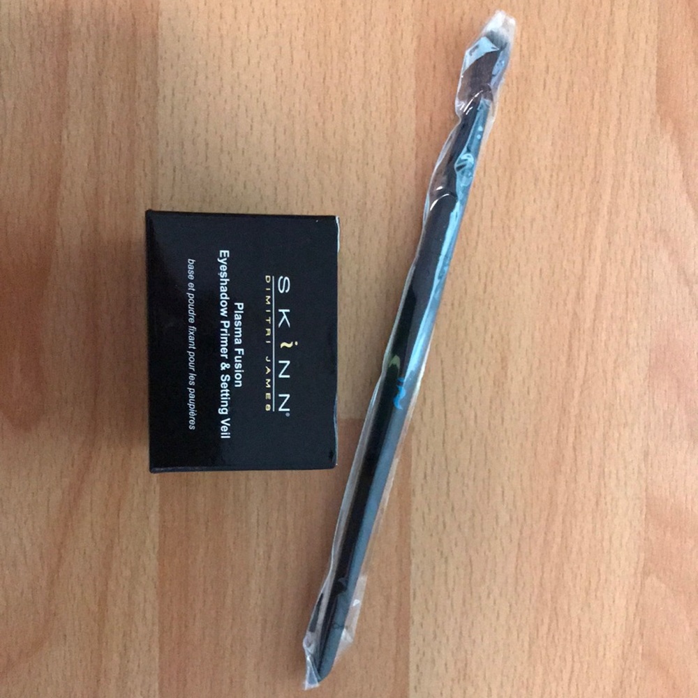 Brand new in box: SKINN Dimitri James Eyeshadow primer, .17 oz and new eye brush